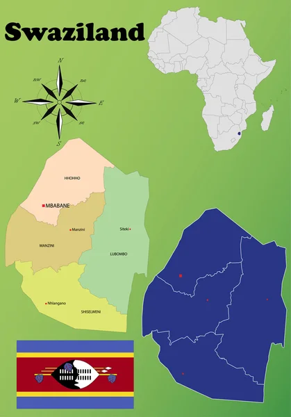 Suazilandia mapas — Archivo Imágenes Vectoriales