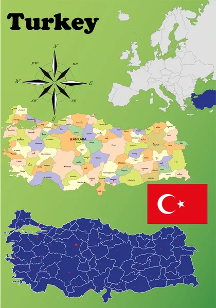 Туреччина карти — стоковий вектор
