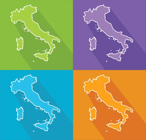 Mapas coloridos - Italia — Vector de stock