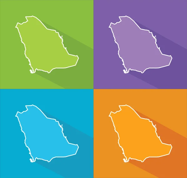 Mapas coloridos - Arábia Saudita — Vetor de Stock