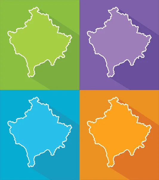 Colorful maps - Kosovo — Stock Vector