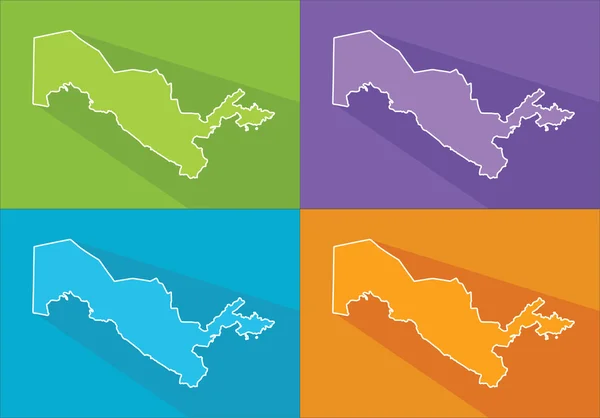 Mappa colorata - Uzbekistan — Vettoriale Stock