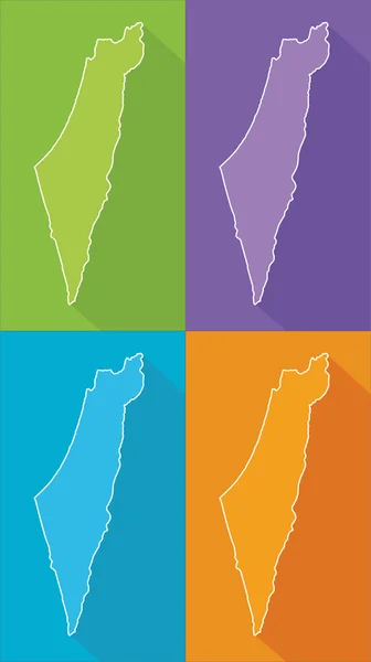 Mapas coloridos - Israel — Vector de stock