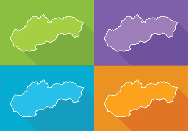 Färgglada kartor - Slovakien — Stock vektor
