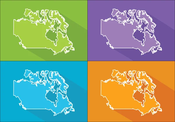 Mapa colorido - Canadá — Archivo Imágenes Vectoriales