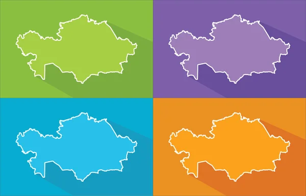 Färgglada kartor - Kazakstan — Stock vektor