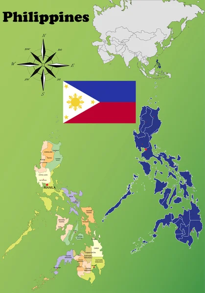 Philippines cartes — Image vectorielle