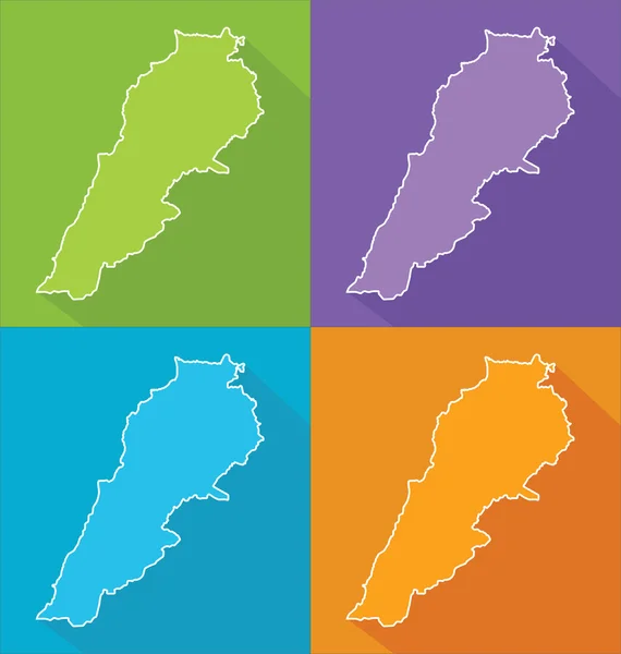 Colorful maps - Lebanon — Stock Vector