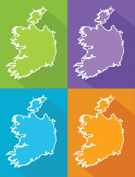 Cartes colorées - Irlande — Image vectorielle