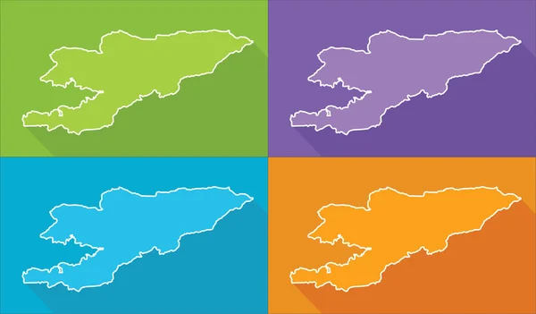 Colorful maps - Kyrgyzstan — Stock Vector