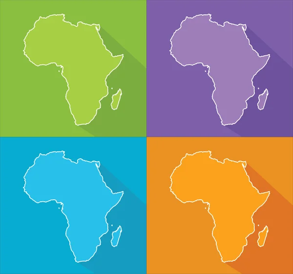 Mapa colorido - África — Vector de stock