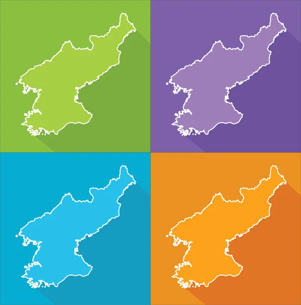 Colorful maps - North Korea — Stock Vector