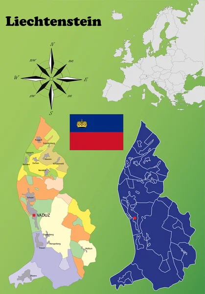 Liechtenstein mappe — Vettoriale Stock