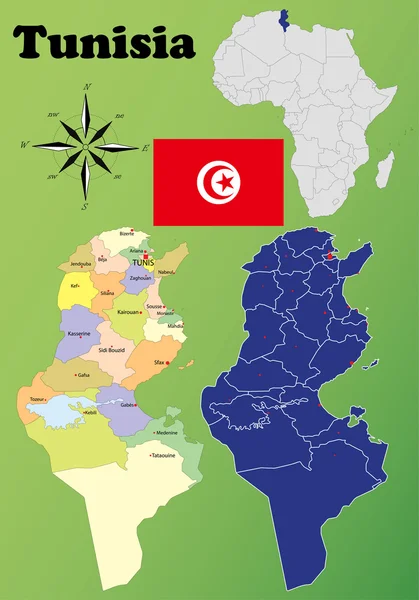 Tunisia maps — Stock Vector