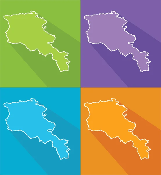 Mapas coloridos - Armênia — Vetor de Stock