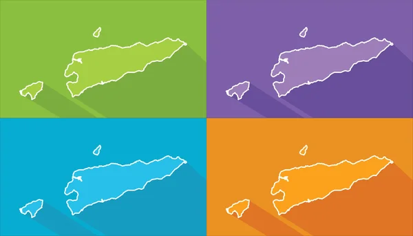 Kleurrijke kaart - Oost-timor — Stockvector