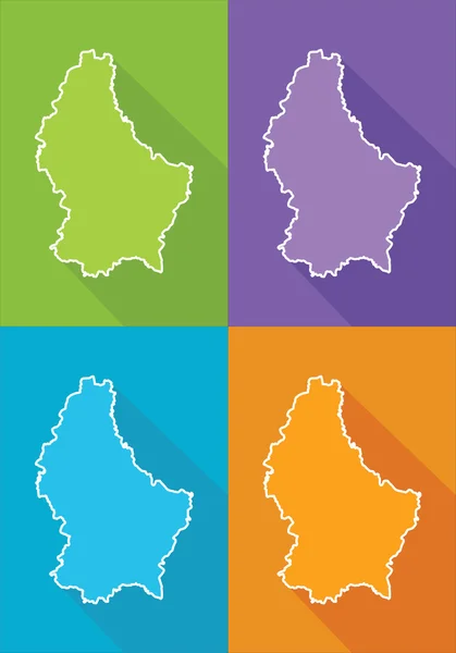 Färgglada kartor - Luxemburg — Stock vektor