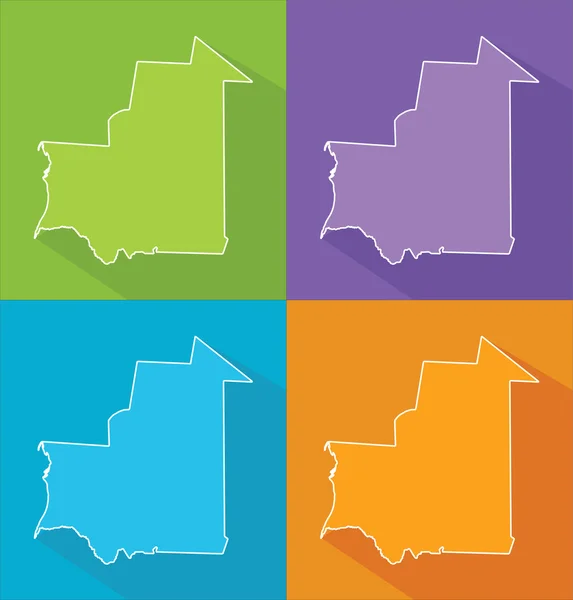 Mapas coloridos - Mauricio — Vector de stock