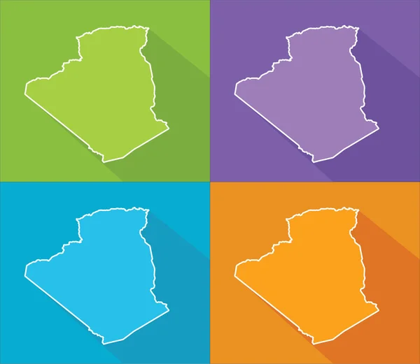 Carte colorée - Algérie — Image vectorielle