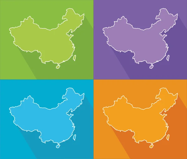 Bunte Karte - China — Stockvektor