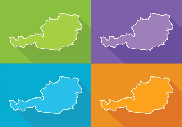 Mapa colorido - Áustria — Vetor de Stock