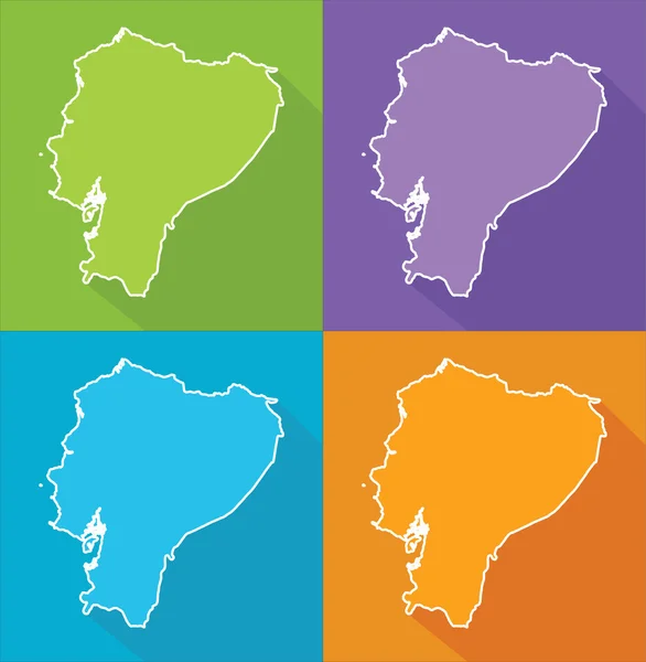 Mapa colorido - Equador — Vetor de Stock