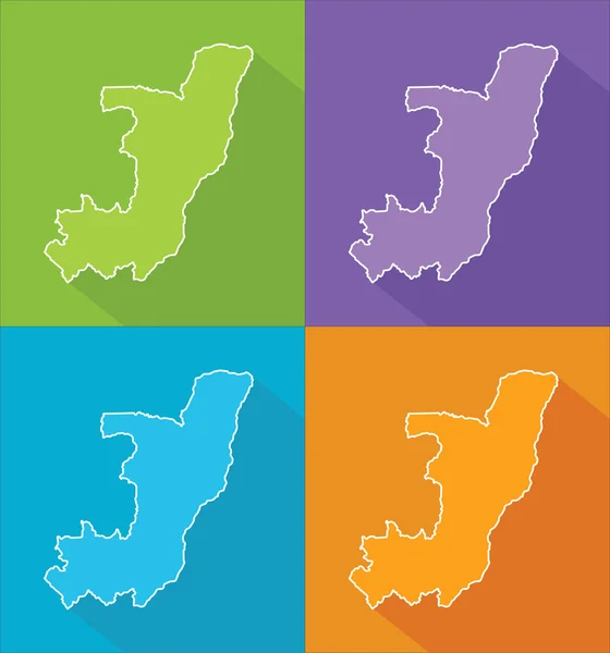 Mapas coloridos - República do Congo — Vetor de Stock