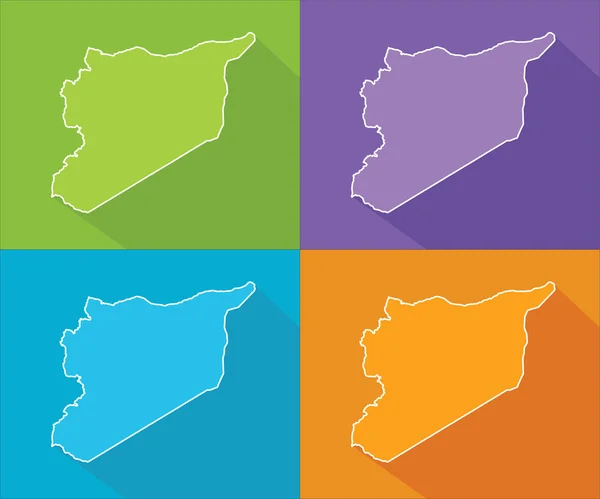 Kleurrijke kaarten - Syrië — Stockvector