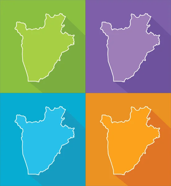 Färgglada karta - burundi — Stock vektor