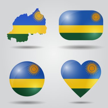 Rwanda flag set clipart