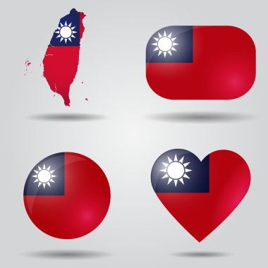 Taiwan flag set clipart