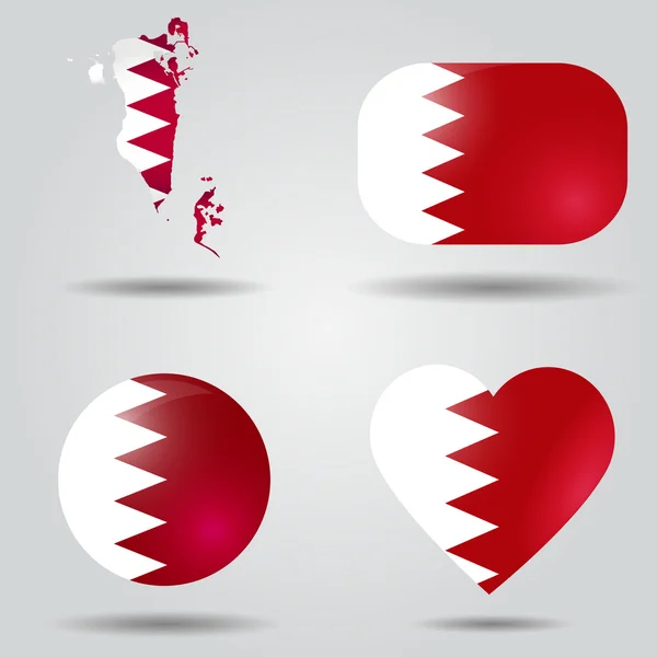 Бахрейнский флаг установлен — стоковый вектор