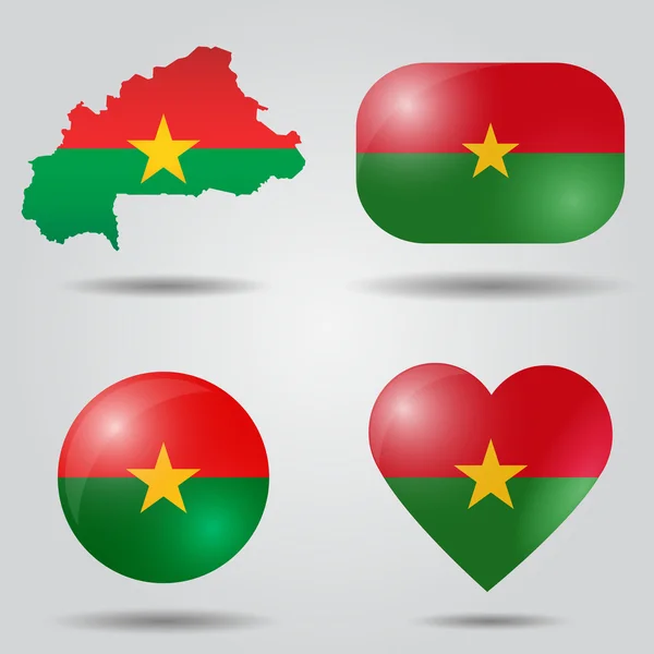 Burkina Faso flag set — Stock Vector