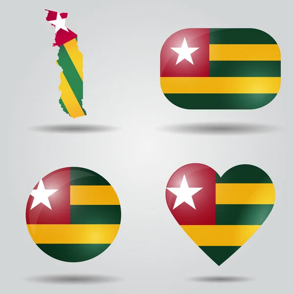 Togo flag set — Stock Vector