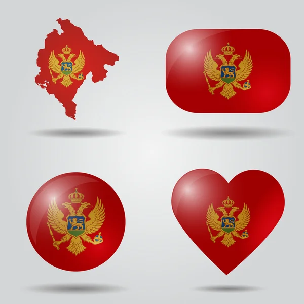 Montenegro conjunto de bandera — Vector de stock