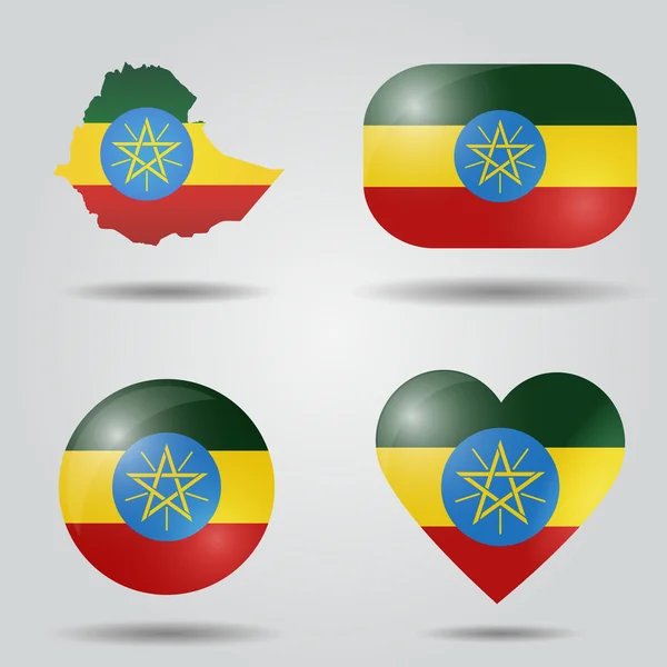 Nastaven příznak Etiopie — Stockový vektor