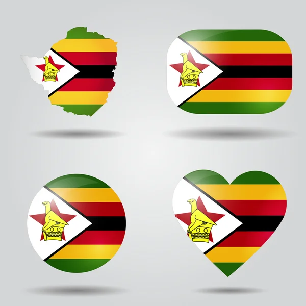 Zimbabwe flag set — Stock Vector