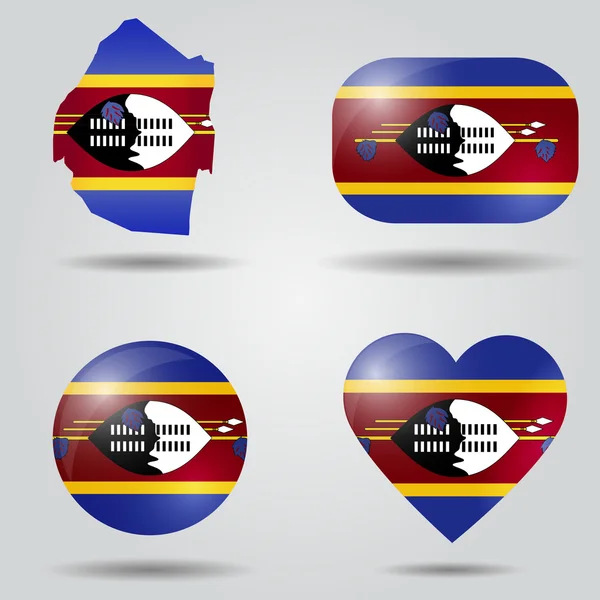 Swaziland flag set — Stock Vector