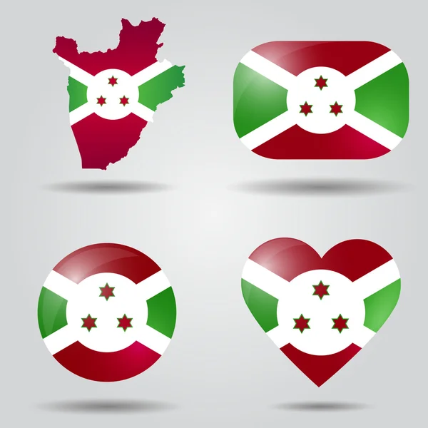 Burundi flag set — Stock Vector