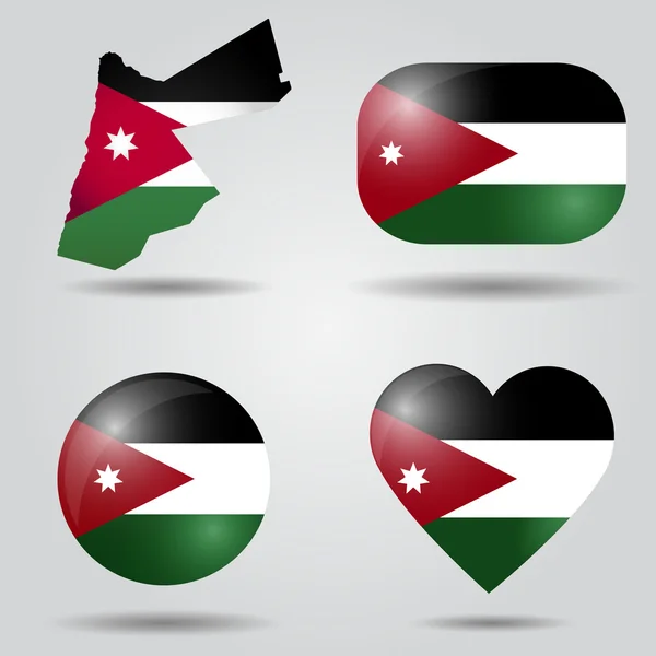 Jordania bandera set — Vector de stock