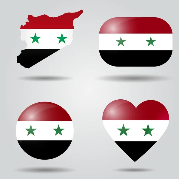 Siria bandiera impostata — Vettoriale Stock