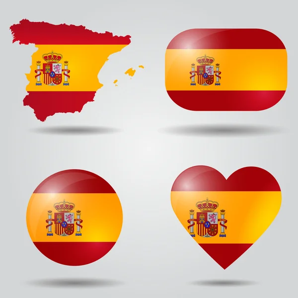 Spanje vlag is ingesteld — Stockvector