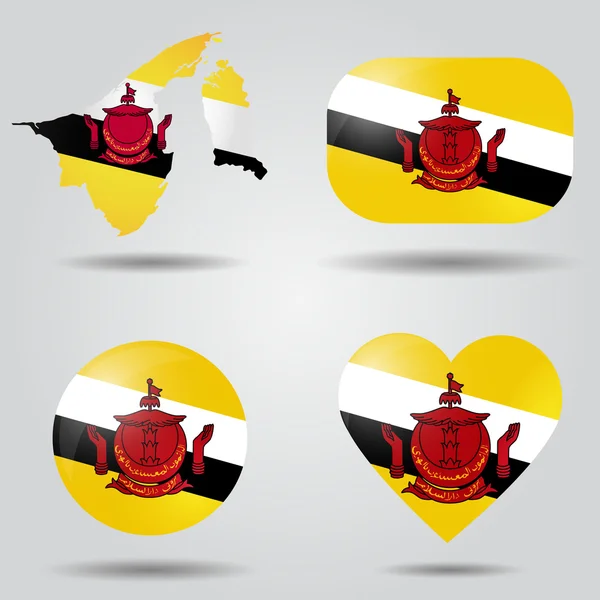Brunein lippu asetettu — vektorikuva