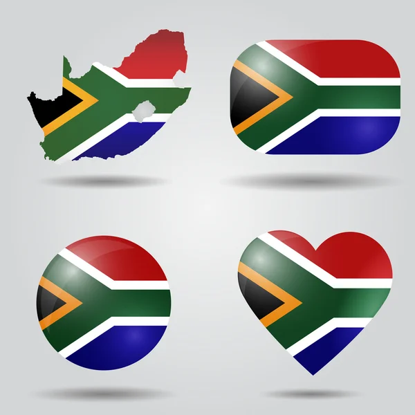 南アフリカ国旗セット — ストックベクタ