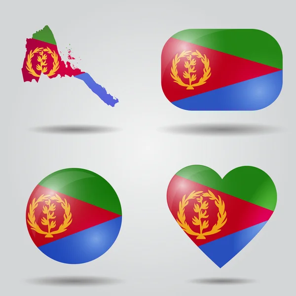 Conjunto de bandeira eritrea — Vetor de Stock