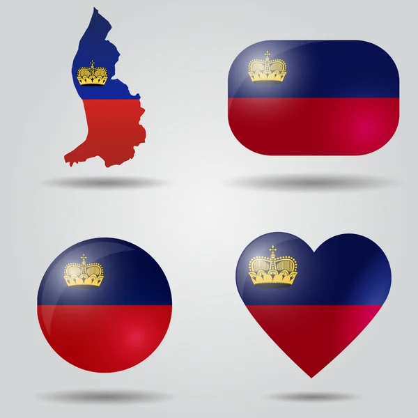Liechtenstein set bandiera — Vettoriale Stock