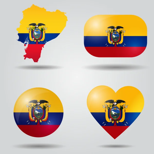 Ecuador vlag is ingesteld — Stockvector