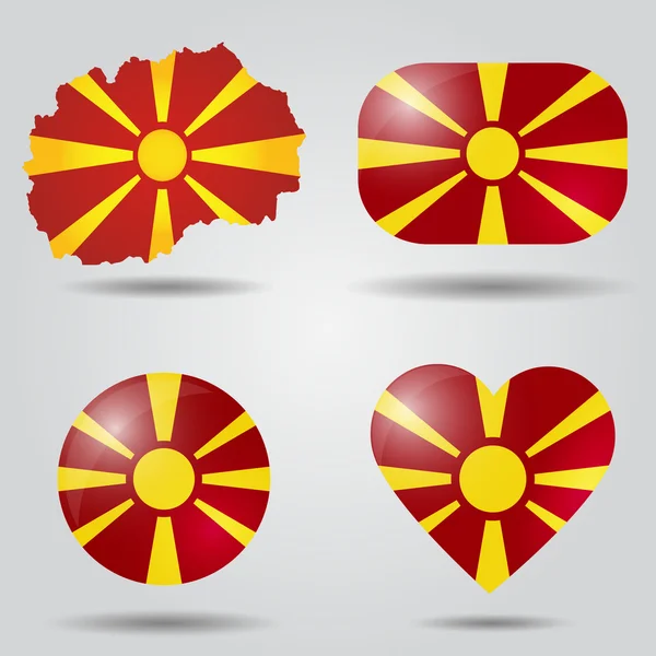 Macedonia bandiera impostata — Vettoriale Stock