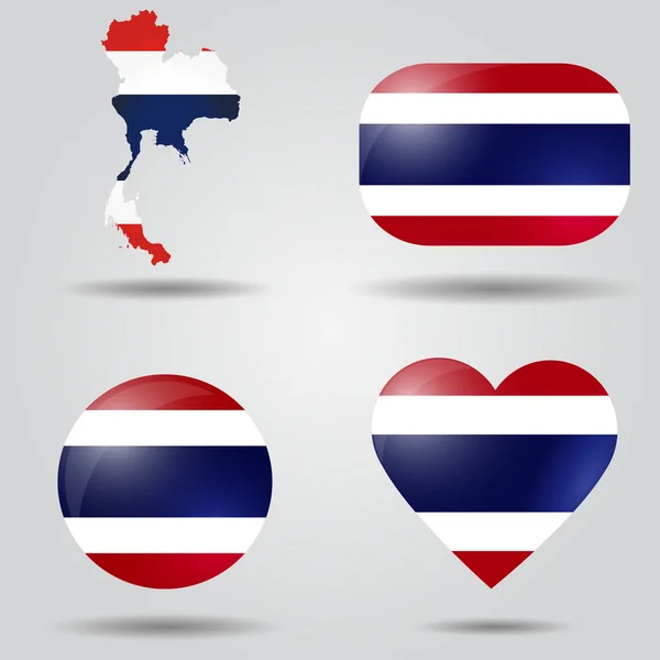 Thailand flag set — Stock Vector