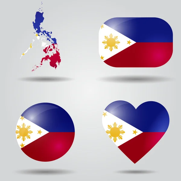 Philippines flag set — Stock Vector